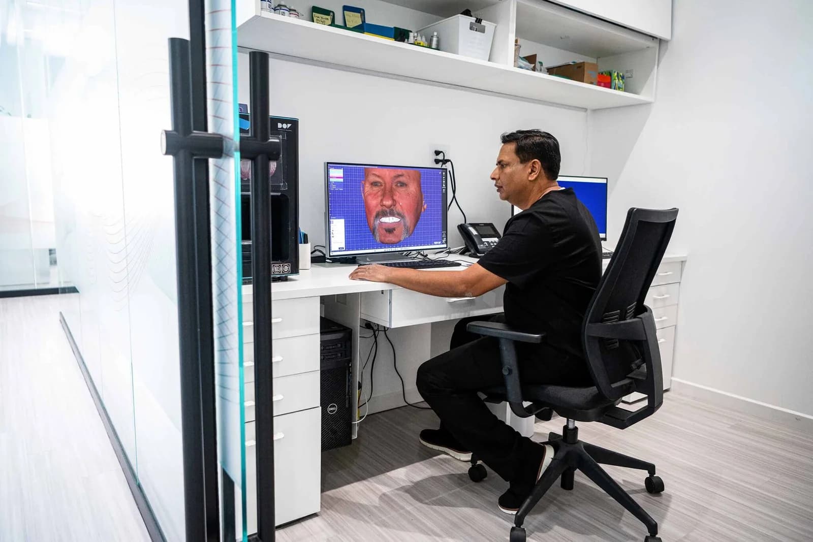 The lab engineer at his planning workstation
