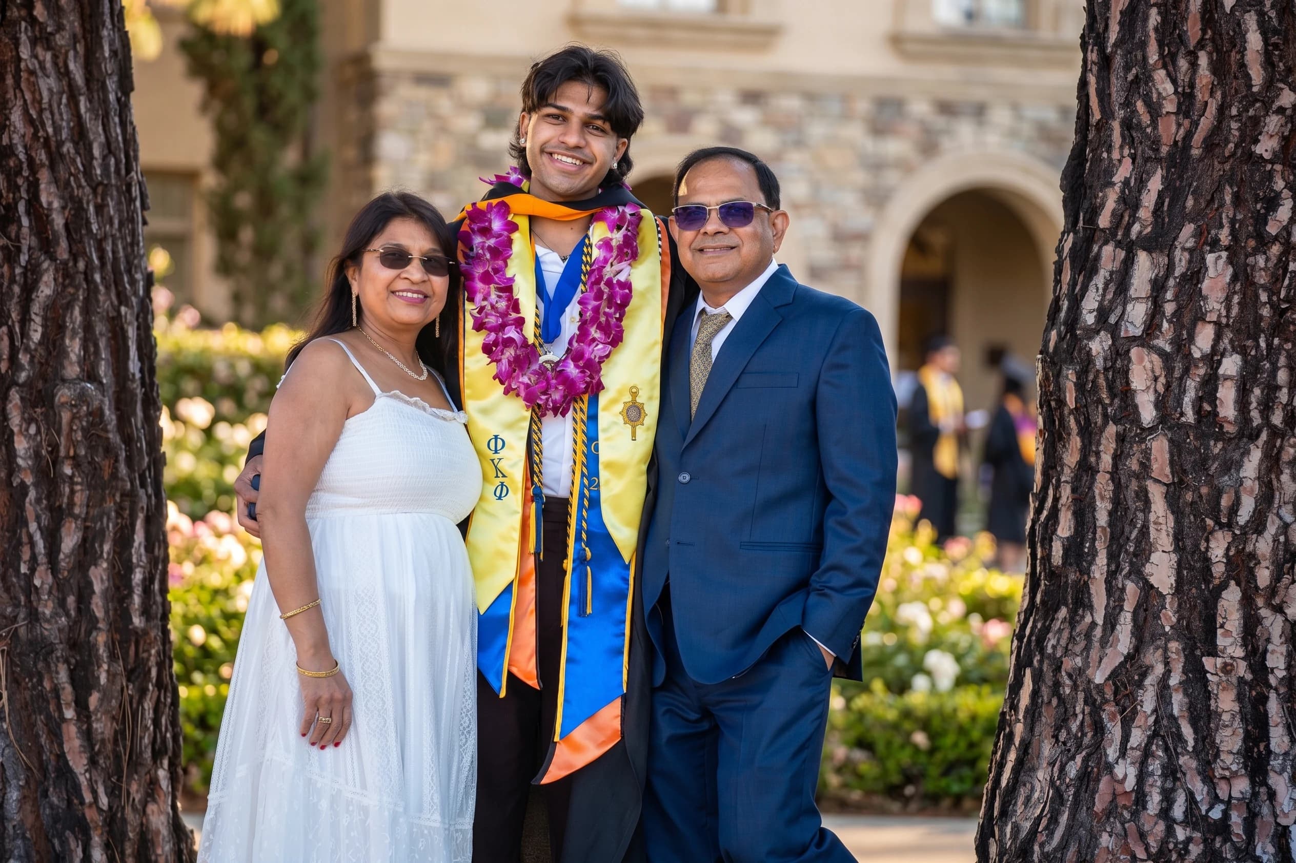 The Jain family at a graduation